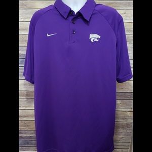 Nike Dri-Fit Kansas State NCAA Polo Purple sz XL